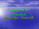 Bài giảng LTVC: Mở rộng vốn từ: Nhân hậu - Đoàn kết - Tiếng việt 4 - GV.N.Hoài Thanh