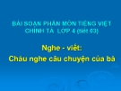 Bài giảng Chính tả: Cháu nghe câu chuyện của bà - Tiếng việt 4 - GV.N.Hoài Thanh