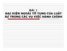 Bài giảng bài 1 - Đại diện ngoài tố tụng của luật sư trong các vụ việc hành chính