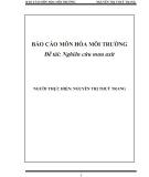 Báo cáo môn hóa môi trường: Nghiên cứu mưa axit