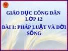 Bài  giảng GDCD 12 bài 1: Pháp luật và đời sống