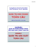 Bài giảng Quản trị kinh doanh toàn cầu: Chương 7 - TS Nguyễn Văn Sơn