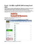 Excel - Cài đặt và gỡ bỏ Add In trong Excel 2010