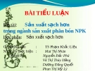 Bài tiểu luận Sản xuất sạch hơn trong ngành phân bón NPK