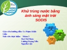 Bài thuyết trình Khử trùng nước bằng  ánh sáng mặt trời  SODIS