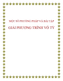 Một số phương pháp và bài tập giải phương trình vô tỷ