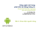 Bài giảng Phát triển ứng dụng trên môi trường Android