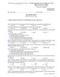 Đề thi học kì 2 Vật lí 12 (2013 – 2014) – Sở GD&ĐT Tây Ninh  – Mã đề 134
