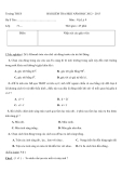 Đề và đáp án kiểm tra môn Vật lý lớp 9 học kì II - Năm học 2012-2013 - Đề chính thức 
