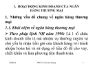 Bài giảng Nghiệp vụ ngân hàng thương mại: Chương 1 - PGS.TS Trần Huy Hoàng