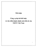 Tiểu luận: Công cụ dự trữ bắt buộc và việc điều hành chính sách tiền tệ của NHNN Việt Nam