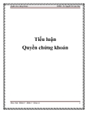 Tiểu luận: Quyền chúng khoán