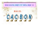 Bài giảng Hóa học 11 bài 15: Cacbon