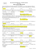 Đề luyện thi ĐH số 1 môn Vật lí năm 2011- 2012 - Mã đề 612 (Kèm đáp án)