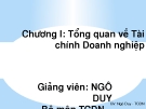 Bài giảng Quản trị tài chính: Chương 1 - GV. Ngô Duy