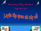 Bài Tập làm văn: Luyện tập quan sát cây cối - Bài giảng điện tử Tiếng việt 4 - GV.N.Phương Hà