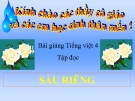 Bài Tập đọc: Sầu riêng - Bài giảng điện tử Tiếng việt 4 - GV.N.Phương Hà