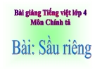 Bài Chính tả: Nghe, viết: Sầu riêng - Bài giảng điện tử Tiếng việt 4 - GV.N.Phương Hà