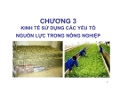 Bài giảng Kinh tế nông nghiệp: Chương 3 - ThS. Hoàng Mạnh Hùng