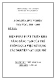 SKKN: Biện pháp phát triển khả năng sáng tạo của trẻ thông qua việc sử dụng các nguyên vật liệu mở