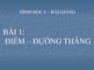 Bài giảng Điểm. Đường thẳng - Hình học 6 - GV.V.T.Tuyền