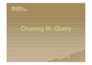 Bài giảng Cơ sở dữ liệu: Chương III - Query