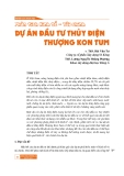 Nghiên cứu khoa học: Phân tích Kinh tế - Tài chính dự án đầu tư thủy điện thượng Kon Tum