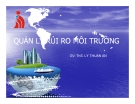 Bài giảng Quản lý rủi ro môi trường - ThS. Lý Thuận An