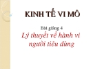 Bài giảng Kinh tế vi mô: Bài 4 - Lê Thương