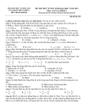 Đề thi thử ĐH môn Vật lí - Bộ GD&ĐT CKT&KĐCL năm 2012 đề 285