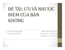 Tiểu luận: Ưu và nhược điểm của bán khống