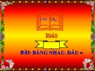 Bài giảng Toán 1 Chương 1 bài 9: Bằng nhau. Dấu =