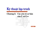 Bài giảng Kỹ thuật lập trình: Chương II - Lưu Hồng Việt