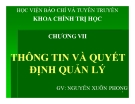 Bài giảng Khoa học quản lý: Chương 7 - Nguyễn Xuân Phong