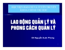 Bài giảng Khoa học quản lý: Chương 9 - Nguyễn Xuân Phong