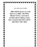 SKKN: Biện pháp quản lí, chỉ đạo của Hiệu trưởng nhằm nâng cao chất lượng hoạt động giáo dục ngoài giờ lên lớp ở trường Tiểu học