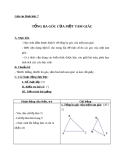 Giáo án Hình học 7 chương 2 bài 1: Tổng ba góc của một tam giác