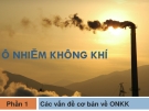 Bài giảng Ô nhiễm không khí: Phần 1