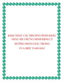 SKKN: Khai thác các phương pháp khác nhau để chứng minh định lý đường phân giác trong của một tam giác