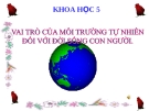 Bài 64: Vai trò của MT tự nhiên đối với ĐS con người - Bài giảng điện tử Khoa học 5 - T.B.Minh