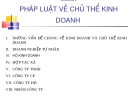 Bài giảng Luật kinh doanh: Chương 2 - Pháp luật về chủ thể kinh doanh