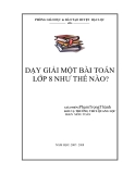 SKKN: Dạy giải một bài toán lớp 8 như thế nào?