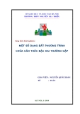 Sáng kiến kinh nghiệm: Một số dạng thức bất phương trình chứa căn thức bậc hai thường gặp