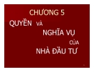 Bài giảng Pháp luật về đầu tư: Chương 5 - Đại học Mở TP HCM