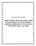 SKKN: Một số biện pháp giúp học sinh làm tốt bài văn tự sự trong chương trình Ngữ văn 8 (tập 1) ở trường THCS Lạc Hoà