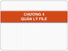 Bài giảng Hệ điều hành - Chương 4: Quản lý file