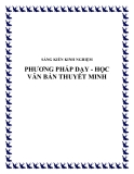 SKKN: Phương pháp dạy - học văn bản thuyết minh