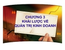 Bài giảng Quản trị kinh doanh: Chương 3 - PGS.TS. Trần Việt Lâm