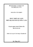 Tóm tắt luận văn: Phát triển du lịch trên địa bàn huyện Hòa Vang