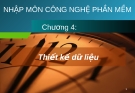 Bài giảng Công nghệ phần mềm: Chương 4 - GV. Phạm Mạnh Cương